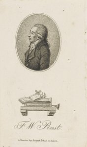 Portræt af violinisten og komponisten Friedrich Wilhelm Rust 1739-1796, ca. 1800. af Unbekannt