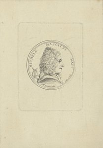 Portræt af violinisten og komponisten Michele Mascitti 1663-1760, 1726. af Unbekannt