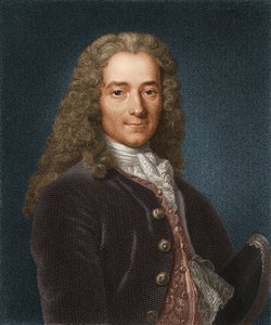 Portræt af forfatteren, essayisten og filosoffen Francois Marie Arouet de Voltaire 1694-1778, 1730