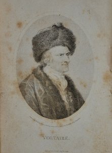 Portræt af forfatteren, essayisten og filosoffen Francois Marie Arouet de Voltaire 1694-1778, 1798 af Unbekannt