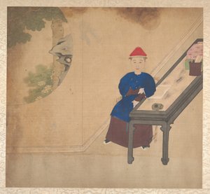 Portrætter af medlemmer af en Manchu-familie, midten af det 19. århundrede. af Unbekannt