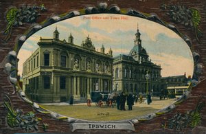 Postkontor og rådhus, Ipswich, Suffolk, c1905 af Unbekannt