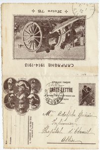 Postkort-brev af Unbekannt