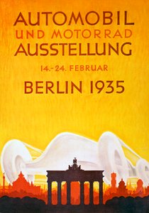 Plakat, der reklamerer for automobil- og motorcykeludstillingen i Berlin, februar 1935