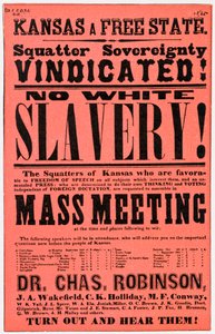 Plakat mod slaveri i Kansas, 1800-tallet af Unbekannt