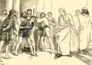 Posthumius i teatret i Tarentum, 1890. af Unbekannt