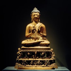 Prædikende Buddha / skulptur, 8. århundrede af Unbekannt