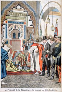 Præsident Loubet besøger moskeen Sidi Bou Medine, Tlemcen, Algeriet, 1903 af Unbekannt