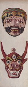 Primitive Cultures in Ritual and Festival Masks - Festival maske og ko-ansigtsmaske, c1935 af Unbekannt