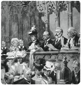 Prins Albert ved klostret taksigelse for sine forældre sikker tilbagevenden fra Indien, 1906 1937 af Unbekannt