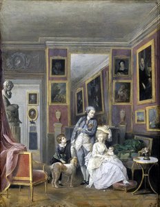 Prins Alexander Sergeevich Stroganov med sin kone Ekaterina Petrovna og børn, ca 1778 af Unbekannt