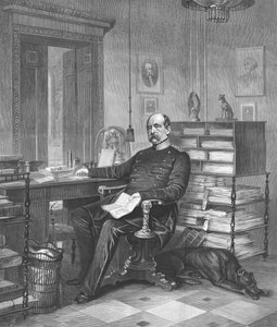 Prins Bismarck i sit studie, 1875 af Unbekannt