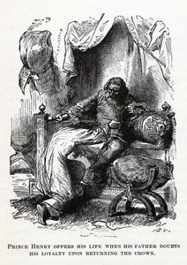 Prins Henrik ofrer sit liv, da hans far tvivler på hans loyalitet ved at returnere kronen, 1882 af Unbekannt