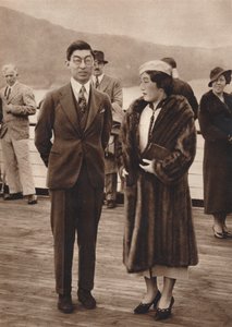 Prins og prinsesse Chichibu ankommer til Queen Mary den 12. april 1937 af Unbekannt