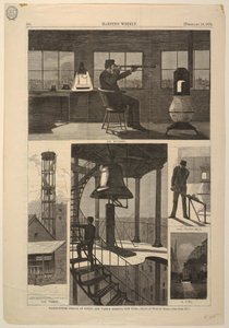 Print, Watch-tower, Corner of Spring og Varick Streets, New York, 28. februar 1874 af Unbekannt