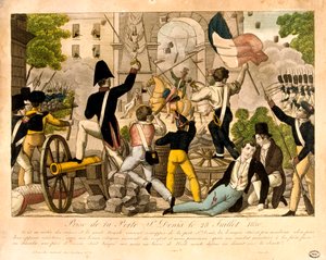 Stormning af Porte St Denis den 28. juli 1830, revolutionen i 1830, Paris af Unbekannt