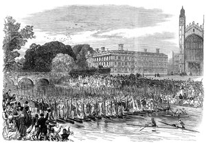 Procession af både ved Cambridge, 1870 af Unbekannt