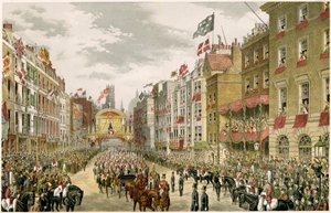 Procession on the Strand, Westminster, London, 1863 af Unbekannt