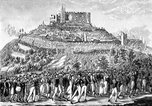 Procession til Hambach Slot den 27. maj 1832. af Unbekannt