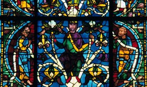 Profet, farvet glas, Chartres Cathedral, Frankrig, 1145-1155 af Unbekannt