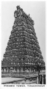 Pyramid Tower, Tiruchendur, Tamil Nadu, Indien, c1925 af Unbekannt