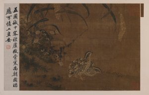 Vagtel og hirse, Ming-dynastiet, 1368-1644. af Unbekannt