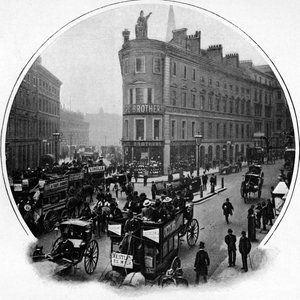 Queen Victoria Street krydset med Cannon Street, City of London, c1903 1903 af Unbekannt