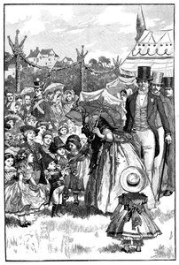 Dronning Victoria og Prins Albert ved en fest, Coburg, Tyskland, ca. 1840