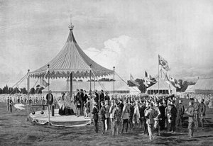 Dronning Victoria affyrede det første skud ved Wimbledon, juli 1860, c1920 af Unbekannt