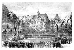 Dronning Victoria afslører en statue af Prins Albert, Coburg, Tyskland, 1865 af Unbekannt