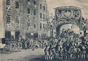 Dronning Victorias indgang til byen på vej til Guildhall, 9. november 1837, 1948. af Unbekannt