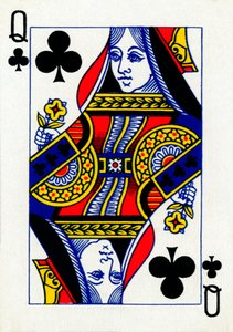 Queen of Clubs fra et sæt Goodall & Son Ltd. spillekort, c1940 af Unbekannt