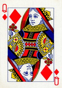 Queen of Diamonds fra et sæt Goodall & Son Ltd. spillekort, c1940 af Unbekannt