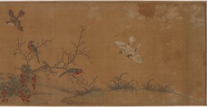 Kaniner, fugle og blomster, 1600-tallet. af Unbekannt