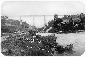 Jernbanebroen over Malleco-floden, Araucania, 1911 af Unbekannt