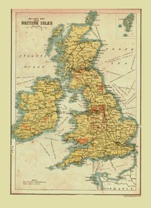Jernbanekort over de britiske øer, 1902. af Unbekannt