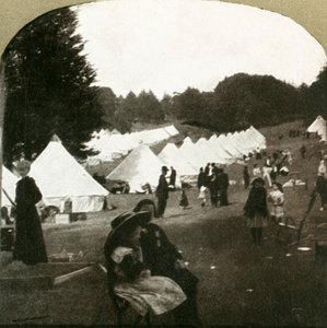 Flygtningelejr ved boldbaner i Golden Gate Park, 1906. af Unbekannt