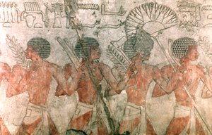 Relief med soldater, Hatshepsut-templet af Unbekannt