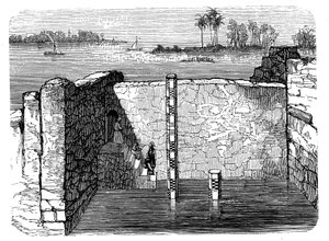 Rester af en Nilometer, en gammel enhed til måling af den årlige oversvømmelse af Nilen, c1885 af Unbekannt