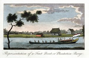 Repræsentation af en teltbåd eller plantagepram, 1813 af Unbekannt