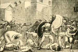 Afvisning af Pyrrhus fra Sparta, 1890. af Unbekannt