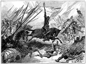 Richard I, Coeur de Lion ved slaget ved Arsuf, 1191, c1880 af Unbekannt