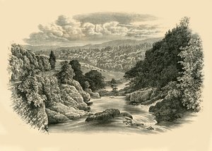Flodscene ved Pont-Y-Cyffing, c1890. af Unbekannt