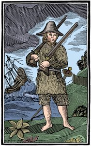 Robinson Crusoe, kapbogsklip, 1700-tallet 1964 af Unbekannt