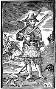 Robinson Crusoe, kapbogsklip, 1700-tallet 1964 af Unbekannt