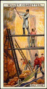 Stensalt: Minearbejdere på arbejde i saltminen, Wieliczka, Galicien, Polen, det 20. århundrede af Unbekannt