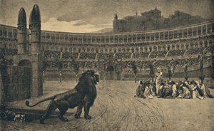 Roma - Circus Maximus - De kristnes sidste bøn kastet til de vilde dyr, 1910 af Unbekannt