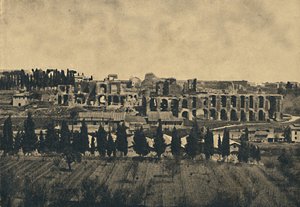 Roma - Store rester af underbygningerne af Septimius Severus palads, 1910. af Unbekannt