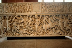 Romersk sarkofag med legenden om Selene og Endymion, 230-235 e.Kr. af Unbekannt