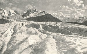 Roseg-gletsjeren nær Pontresina, Engadine, Schweiz, 1895. af Unbekannt